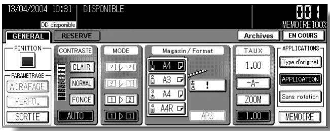 KONICA MINOLTA KM 7145 COPIER - Appuyez sur APPLICATION dans l'écran général. - 1