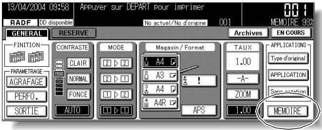 KONICA MINOLTA KM 7145 COPIER - Appuyez sur Mémoire pour quitter le mode Mémoire. - 1