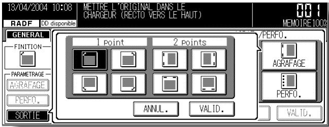 KONICA MINOLTA KM 7145 COPIER - Appuyez sur SORTIE dans l'écran général pour afficher le menu contextuel de finition. - 4
