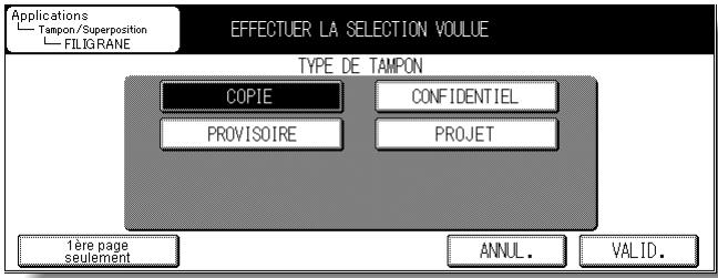 KONICA MINOLTA KM 7145 COPIER - FILIGRANE : Définissez le type de filigrane ainsi que les pages sur lesquelles il doit être imprimé. - 1