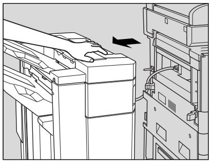 KONICA MINOLTA KM 7145 COPIER - Tenez la poignée supérieure du module de finition et faites glisser le module de finition vers la gauche jusqu'à ce qu'il s'arrête. - 1