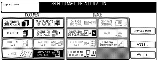 KONICA MINOLTA KM 7145 COPIER - Appuyez sur Haut/Bas inversés dans l'écran de selection d'application. - 1