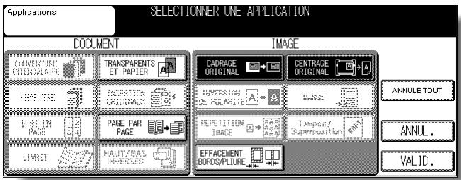 KONICA MINOLTA KM 7145 COPIER - Appuyez sur Centrage original dans l'écran de sélection d'application. - 1