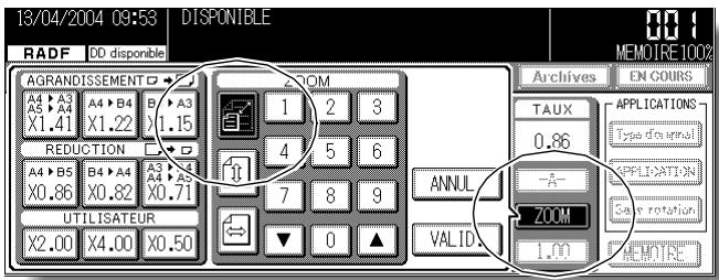 KONICA MINOLTA KM 7145 COPIER - Appuyez sur ZOOM dans l'écran général. - 1