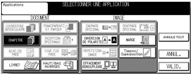 KONICA MINOLTA KM 7145 COPIER - Appuyez sur Chapitre dans l'écran de selection d'application. - 1