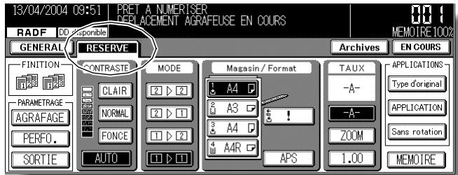 KONICA MINOLTA KM 7145 COPIER - Appuyez sur RESERVE pourmettre la touche en surbrillance. - 1