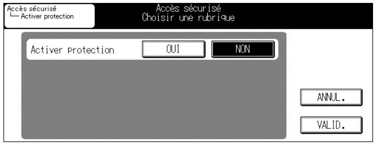 KONICA MINOLTA KM 7145 COPIER - Activez ou désactivez le mode Accès sécurisé. - 1