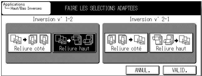 KONICA MINOLTA KM 7145 COPIER - Appuyez sur la touche du type de reliure souhaité. - 1