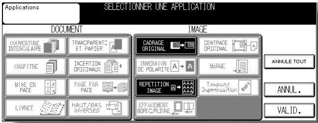 KONICA MINOLTA KM 7145 COPIER - Appuyez sur Répartition image dans l'écran de selection d'application. - 1