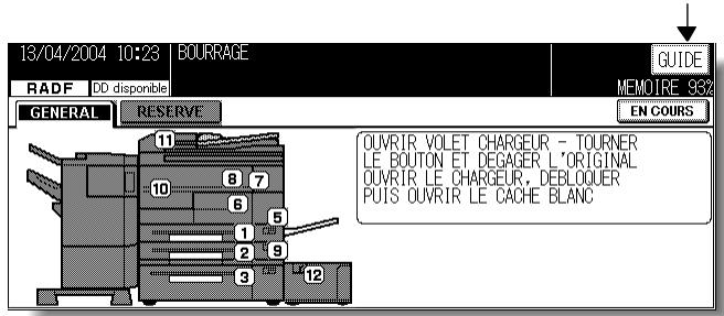 KONICA MINOLTA KM 7145 COPIER - Affichage de la position du bourrage papier - 1