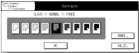 KONICA MINOLTA KM 7145 COPIER - Écran Paramètres de départ Contraste - 1