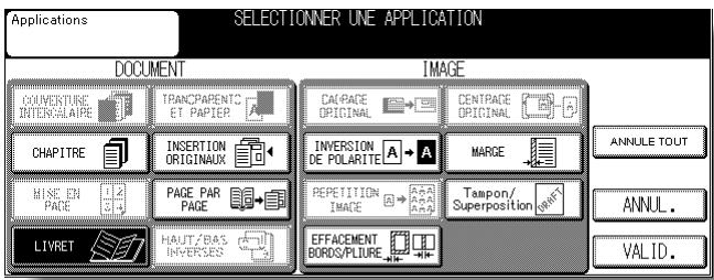 KONICA MINOLTA KM 7145 COPIER - Appuyez sur Livret dans l'écran de selection d'application. - 1