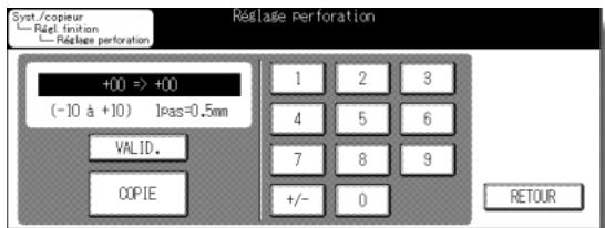 KONICA MINOLTA KM 7145 COPIER - Écran Réglage de la position de perforation - 1