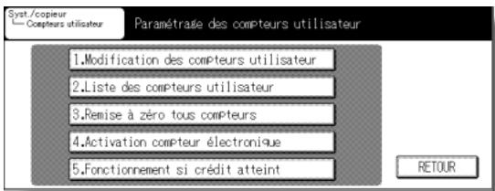 KONICA MINOLTA KM 7145 COPIER - Comment acceder à l'écran de paramétrage des compteurs utiliser - 3