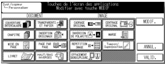 KONICA MINOLTA KM 7145 COPIER - Écran de personnelisation des applications - 1