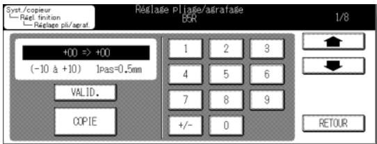 KONICA MINOLTA KM 7145 COPIER - Écran Réglage de la position du pliage/agrafage - 1