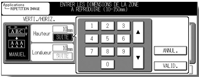 KONICA MINOLTA KM 7145 COPIER - Définissez la hauteur et la longueur de la zone de numérisation. - 1