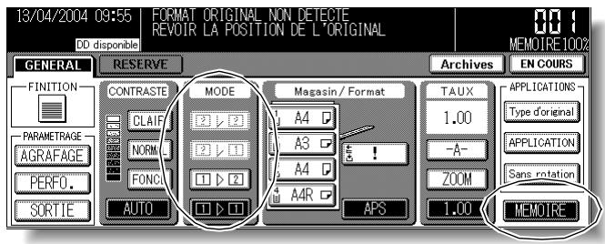 KONICA MINOLTA KM 7145 COPIER - Appuyez sur 1 2 dans l'écran général pourmettre la touche en surbrillance. - 1