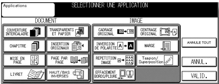 KONICA MINOLTA KM 7145 COPIER - Appuyez sur APPLICATION dans l'écran général. - 2
