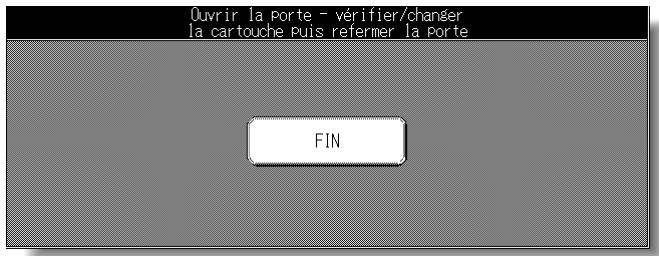 KONICA MINOLTA KM 7145 COPIER - Introduction d'une nouvelle cartouche d'agrafes dans le module de finition FS-114 (suite) - 1