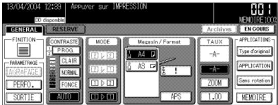 KONICA MINOLTA KM 7145 COPIER - Écran de confirmation du réglage (écran général) - 1