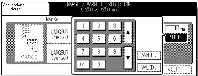 KONICA MINOLTA KM 7145 COPIER - Appuyez sur Marge et réduction, puis indiquez le décalage de marge. - 2