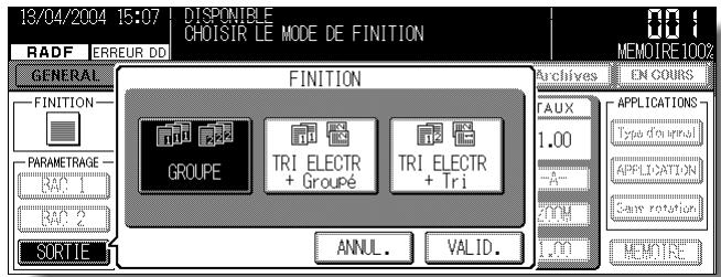 KONICA MINOLTA KM 7145 COPIER - Sélectionnez le mode de finition souhaité. - 1
