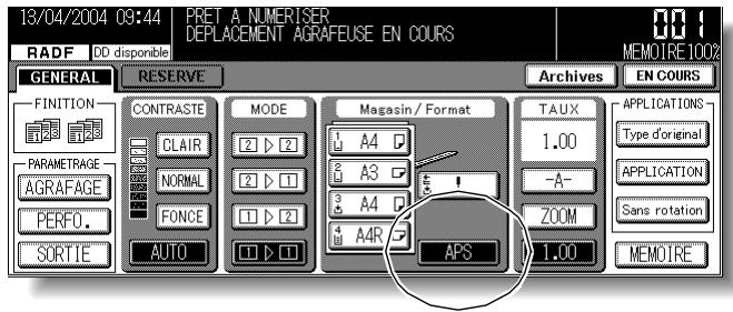 KONICA MINOLTA KM 7145 COPIER - Appuyez sur APS dans l'écran général pourmettre la touche en surbrillance. - 1