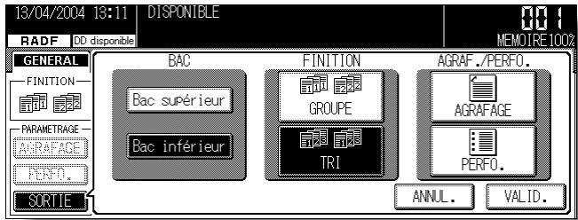 KONICA MINOLTA KM 7145 COPIER - Sélectionnez le mode de finition souhaité. - 2