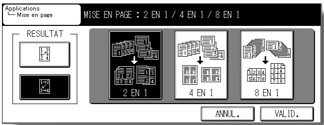 KONICA MINOLTA KM 7145 COPIER - Sélectionnez le mode de mise en page souhaité. - 1