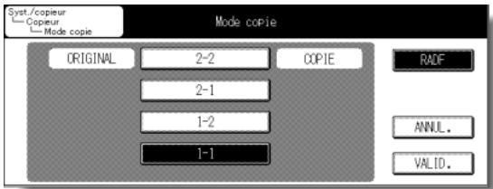 KONICA MINOLTA KM 7145 COPIER - Écran Paramètres de départ Mode copie - 1