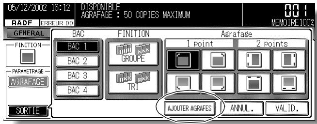 KONICA MINOLTA KM 7145 COPIER - Appuyez sur AJOUTER AGRAFES. - 1