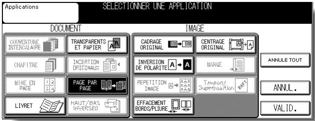 KONICA MINOLTA KM 7145 COPIER - Appuyez sur Page par page dans l'écran de selection d'application. - 1