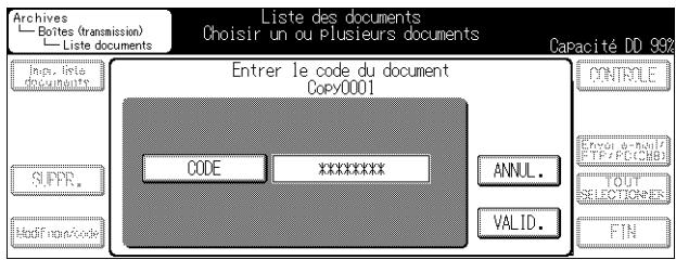 KONICA MINOLTA KM 7222 DOCU FOLDER - Si un code d'accès a été défini pour le document, saisissez-le en procédant comme suit. - 1