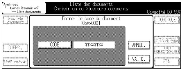 KONICA MINOLTA KM 7222 DOCU FOLDER - Si un code d'accès a été défini pour le document, saisissez-le en procédant comme suit. - 1