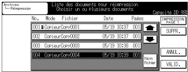 KONICA MINOLTA KM 7222 DOCU FOLDER - Sélectionnez le document à imprimer. - 1