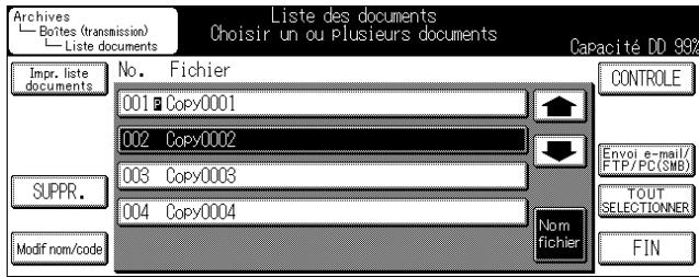 KONICA MINOLTA KM 7222 DOCU FOLDER - Sélectionnez le document à transmettre par e-mail. - 1