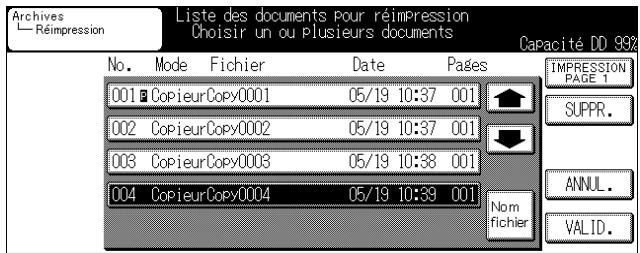 KONICA MINOLTA KM 7222 DOCU FOLDER - Sélectionnez le document à supprimer. - 1