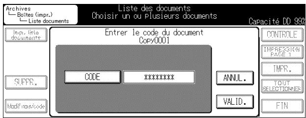 KONICA MINOLTA KM 7222 DOCU FOLDER - Si un code d'accès a été défini pour le document, saisissez-le en procédant comme suit. - 1