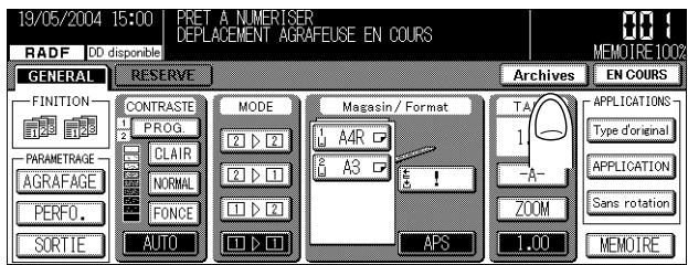KONICA MINOLTA KM 7222 DOCU FOLDER - Appuyez sur Archives dans l'écran de copie. - 1
