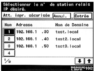 KONICA MINOLTA SU 501 PH2 5 - Sélectionner une station de relais IP - 3