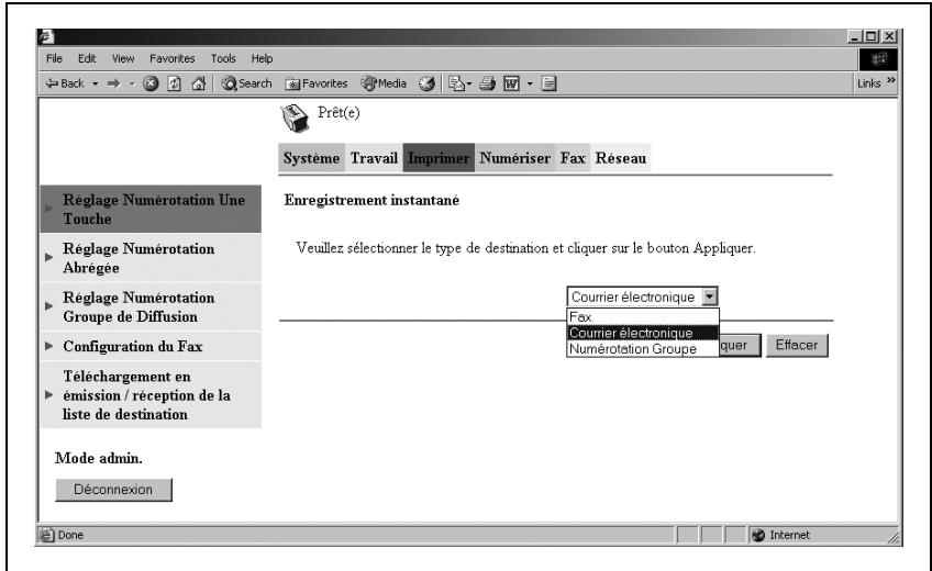 KONICA MINOLTA SU 502 SCANNER - Ajout d'un nouveau réglage numérotation 1-touche - 1