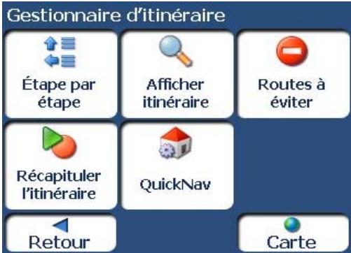 TAKARA DESTINATOR - Menu Gestionnaire d'itinétaire - 1