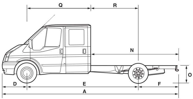 FORD TRANSIT CHASSIS-CABINE - Empattement long et porte-à-faux long châssis double cabine - 1