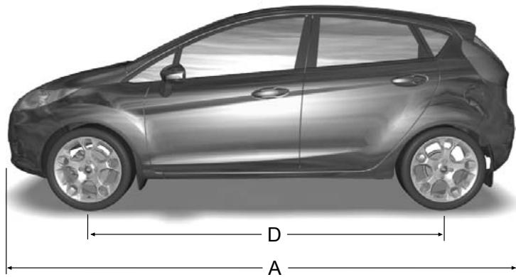 FORD FIESTA 2008 - Dimensions de véhicules 3 et 5 portes et fourgons - 1