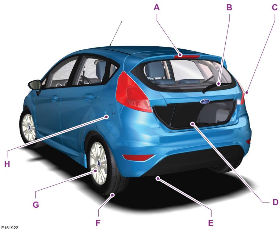 FORD FIESTA 2013 - Vue d'ensemble extérieure arrière - 1