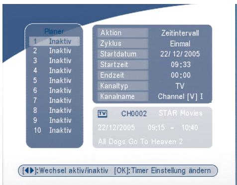 STRONG SRT 6015 - Einrichtung eines Timers im EPG: - 1