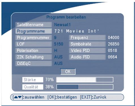 STRONG SRT 6015 - ■ Bearbeiten (gelber Knopf auf der Fernbedienung) - 1