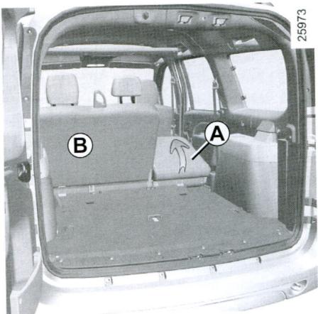 DACIA LOGAN VAN NO LIMIT 2009 - Pour rabattre le siège latéral a et la banquette b - 1
