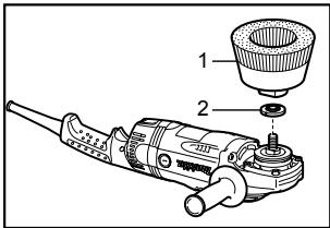 MAKITA GA9031 - Operación con carda de alambre (accesorio optional) - 1